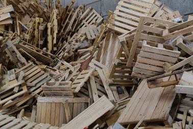 Beschädigte Holzpaletten / Altholz für Verwertung